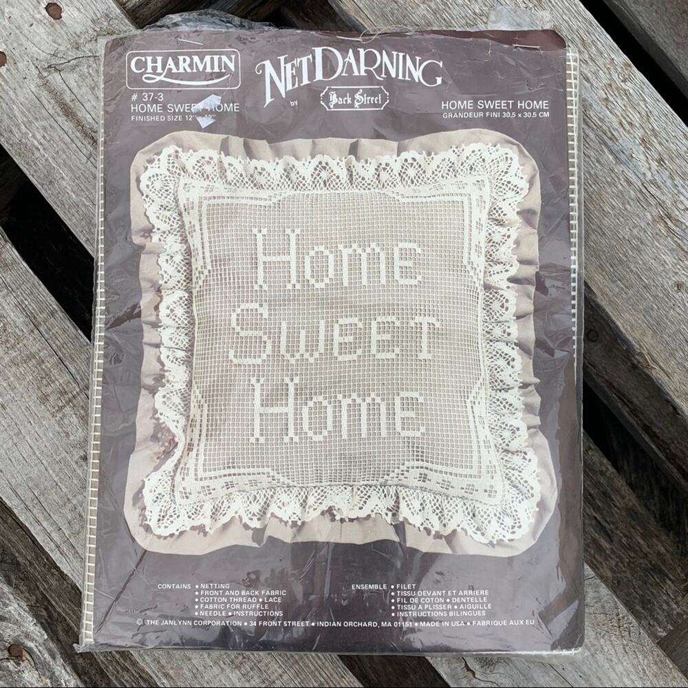 Vintage Home Sweet Home Net Darning Pillow Kit